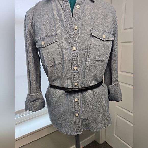 H&M BLACK SKINNY FAUX LEATHET BOW FRONT BELT ONE PRONG CLOSURE WOMEN OS - Picture 2 of 12